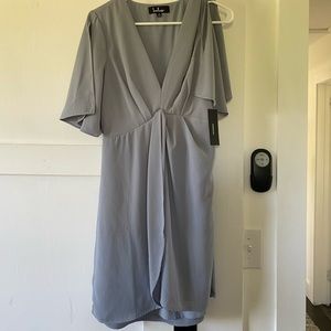 Light blue Lulus plunge mini dress